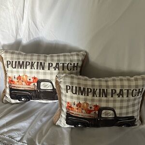 Pumpkin Patch Accent Pillows - Cream and Black